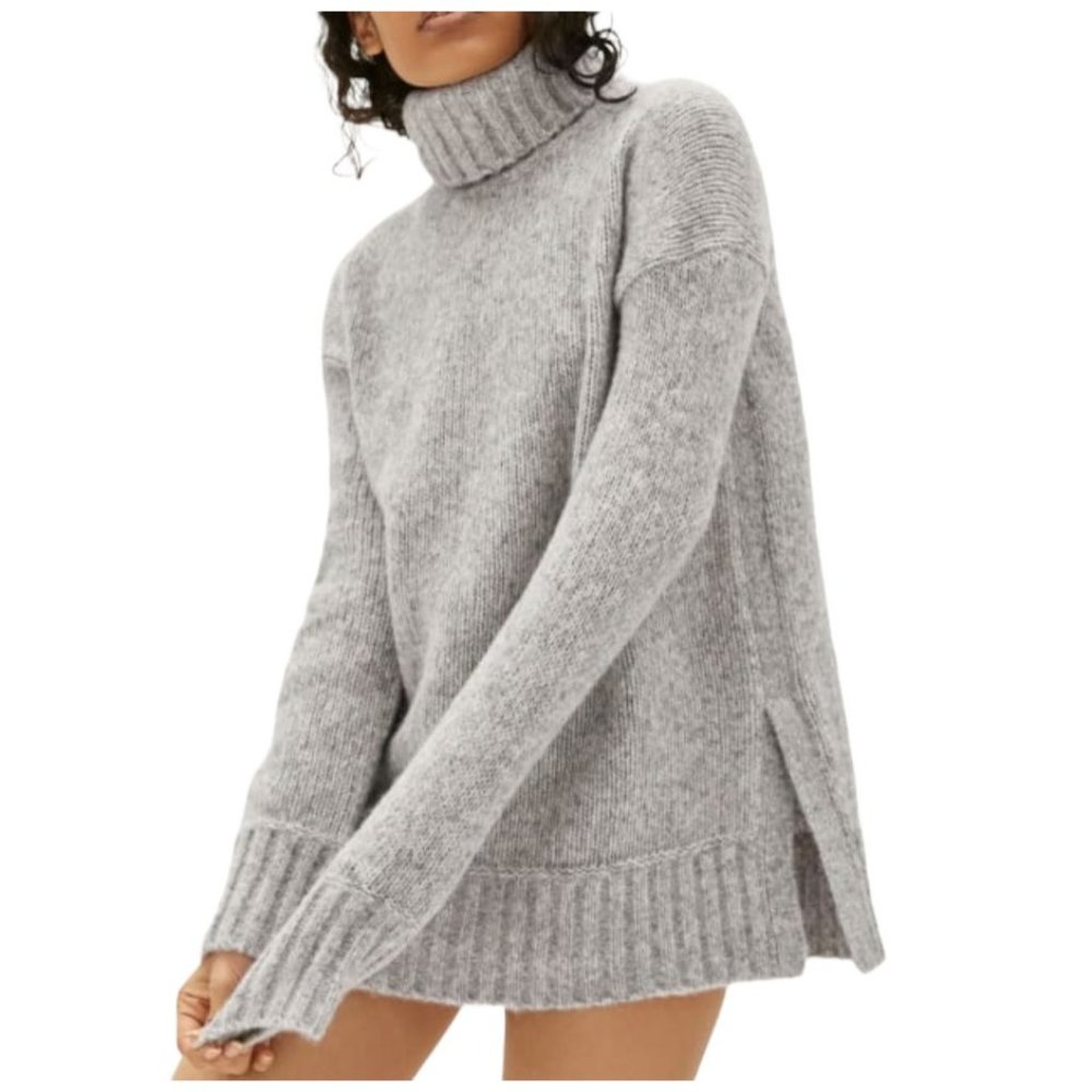 EVERLANE Cloud Turtleneck Sweater Heather Grey Size S